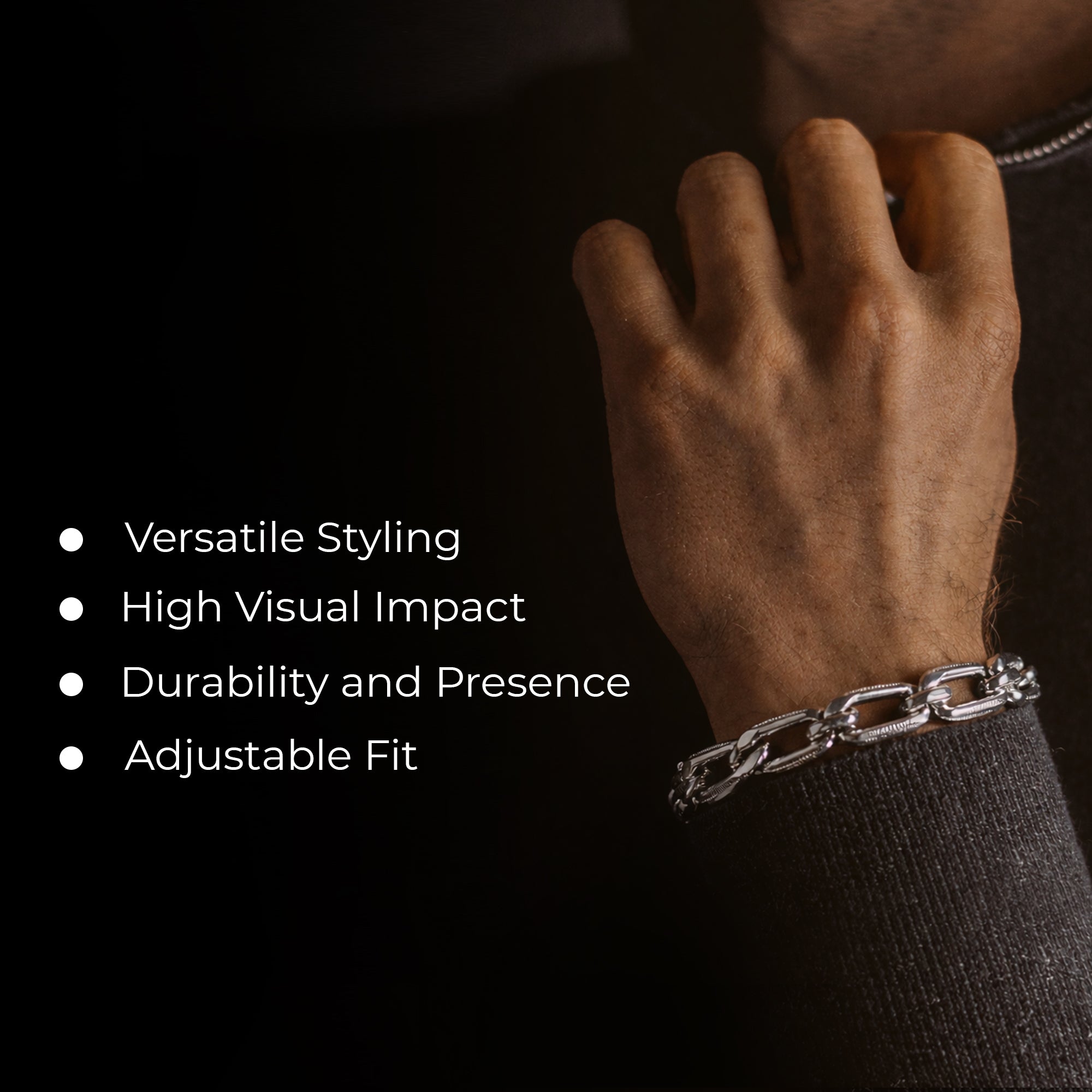 Carlton London Men's Silver Wraparound Bracelet CLJW-41