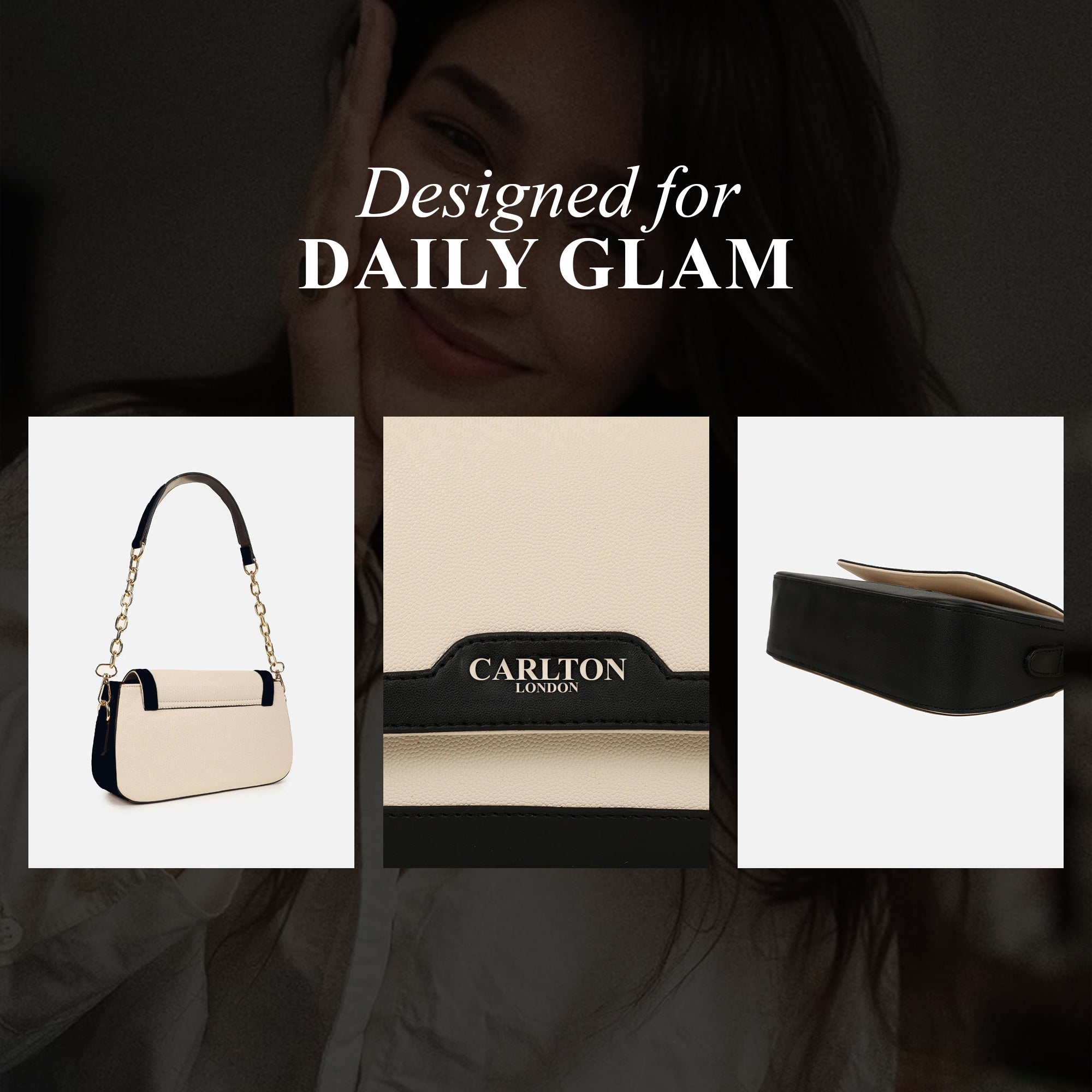 Carlton London Dual-Tone Handbag