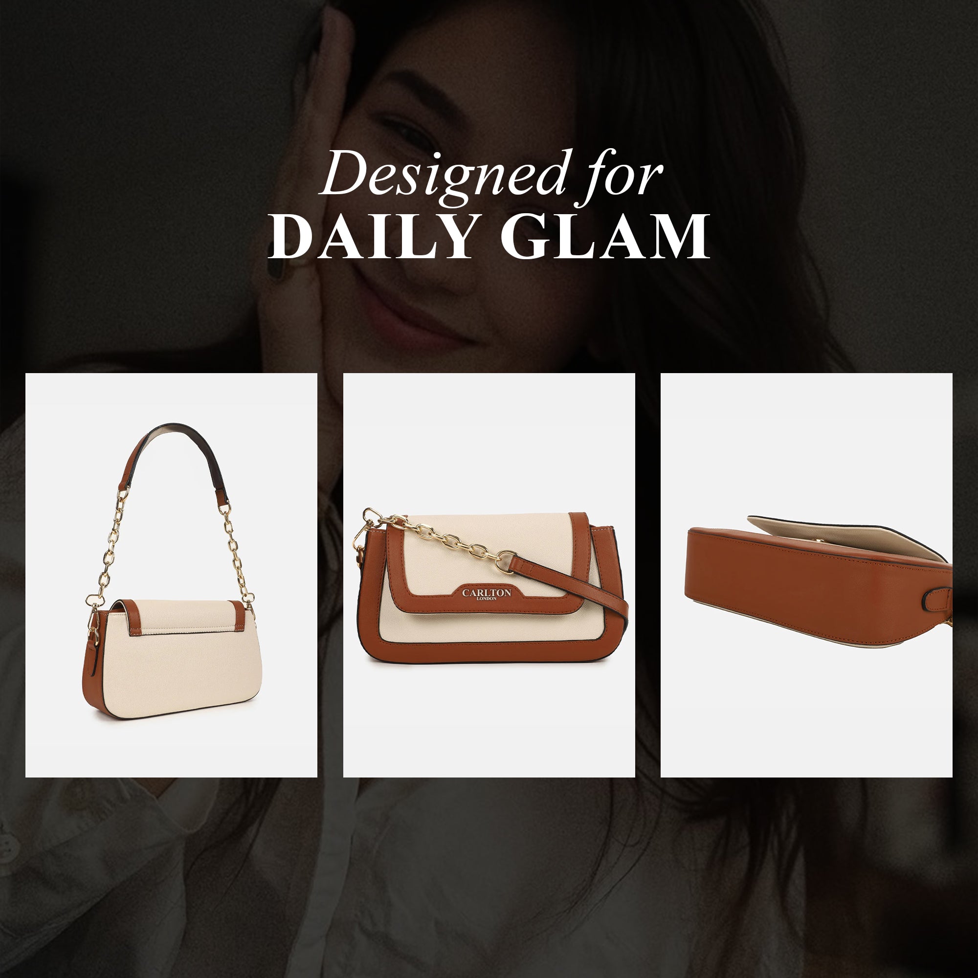 Carlton London Dual-Tone Handbag