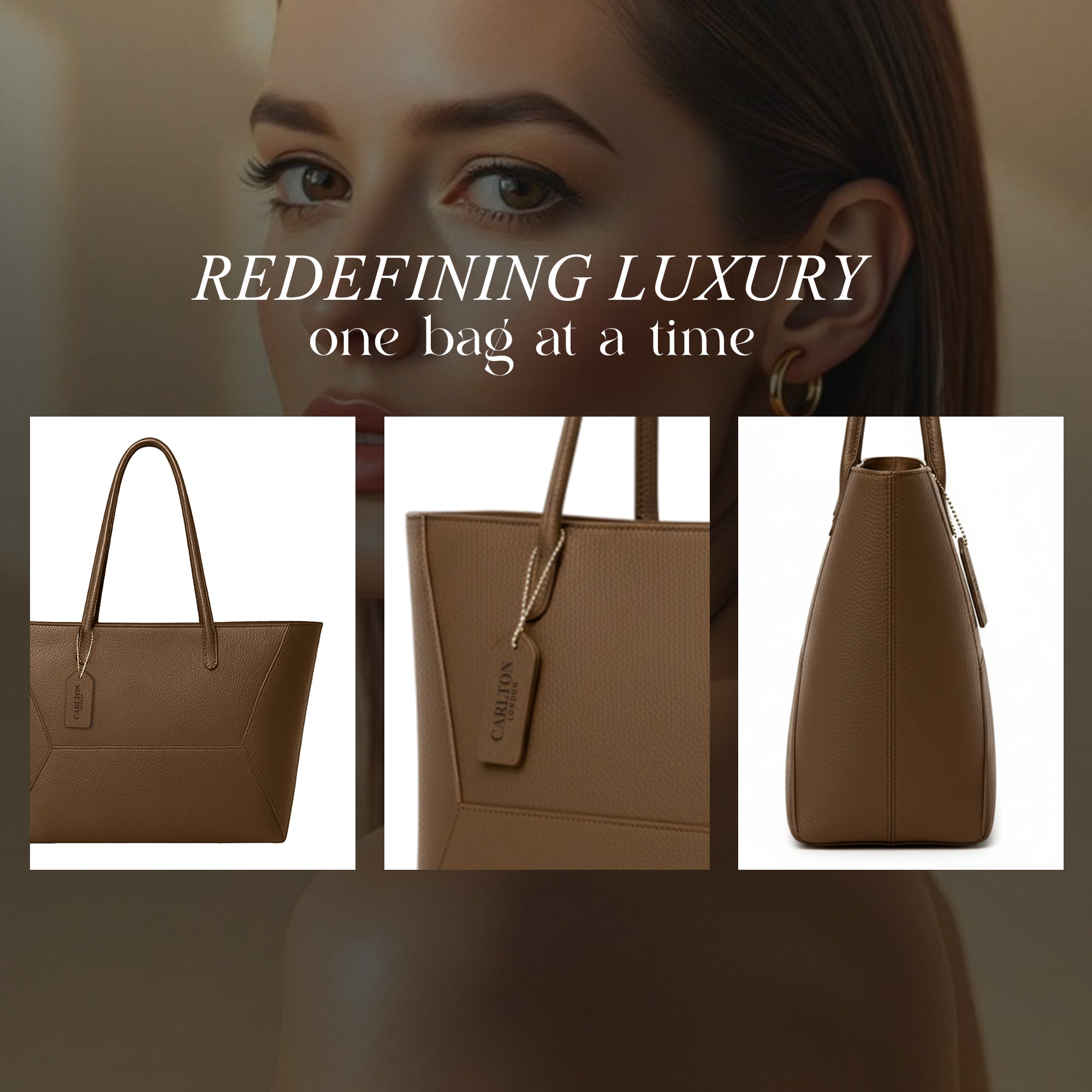 Carlton London Isabella Brown Textured Tote Bag - CLHB-07