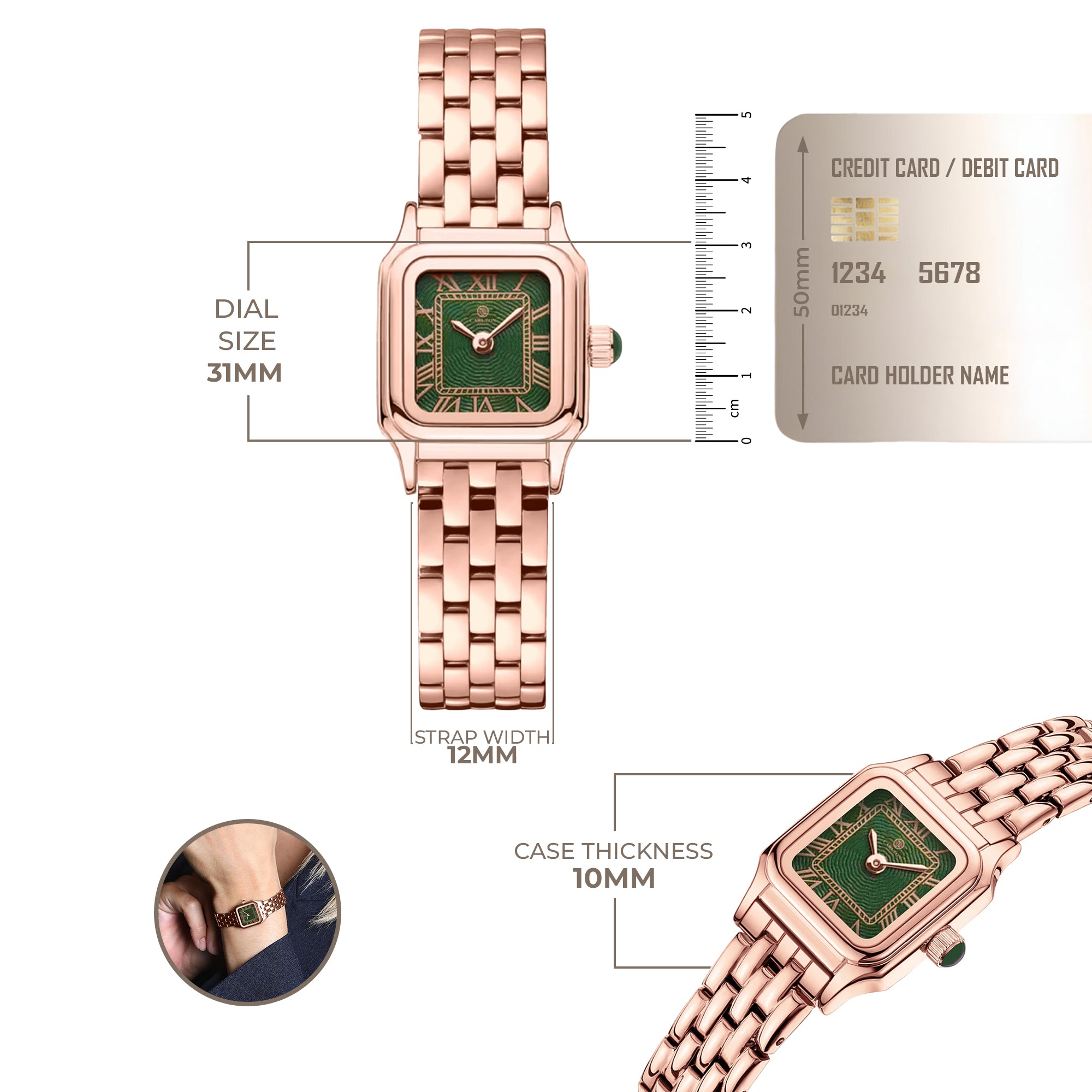 Chloe Mini Green Women Analog Watch + Bracelet - CLWWS-01