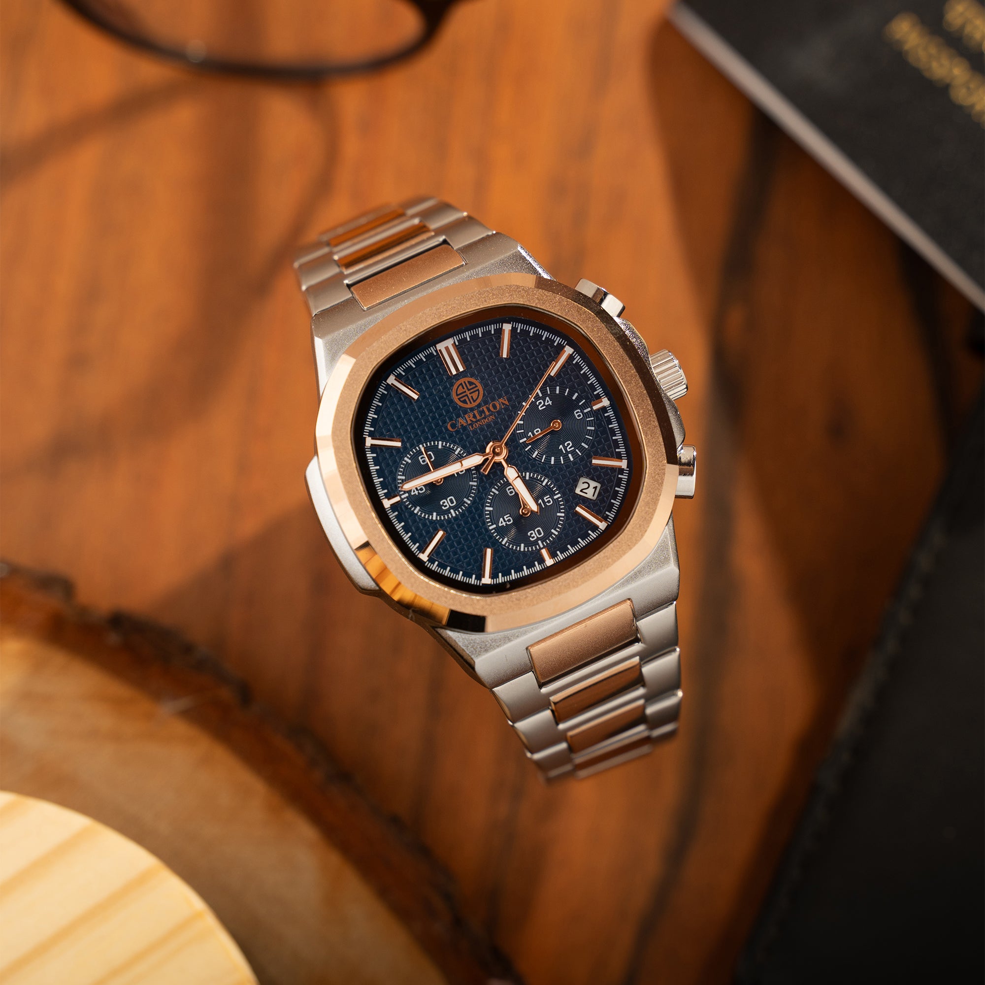 Parker: Men's Dual Tone - Blue Dial Analog Watch - CLSDTBLUM