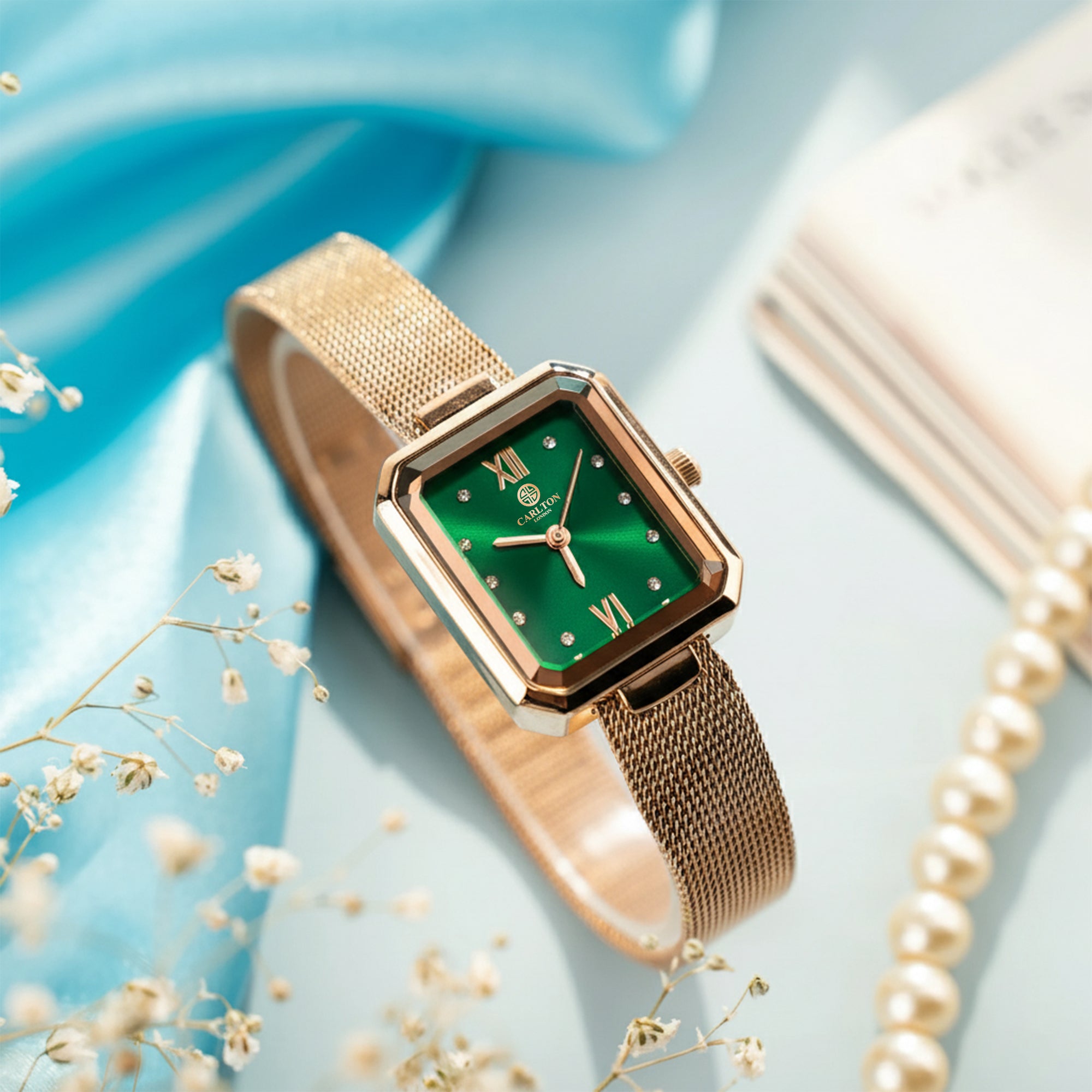 Brixton: Women Green/Rose Gold Strap Analog Watch - CLRGMGRN