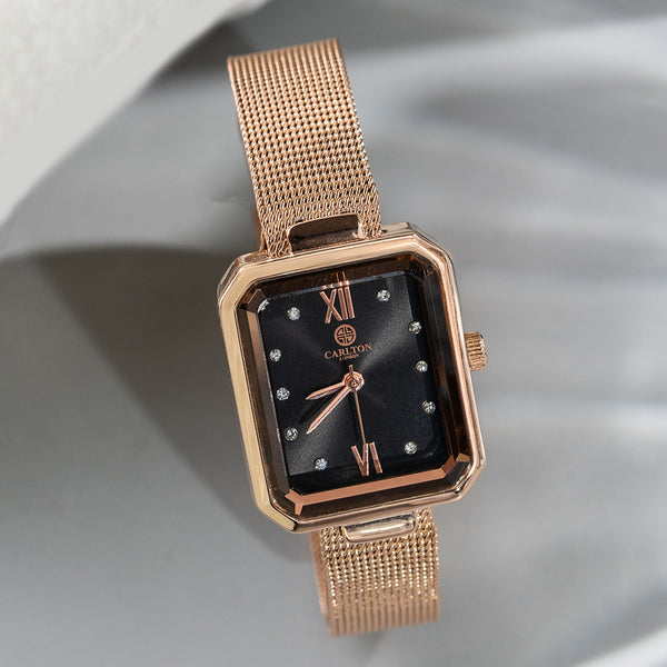 Brixton: Women's Gold/Black Analog Watch
