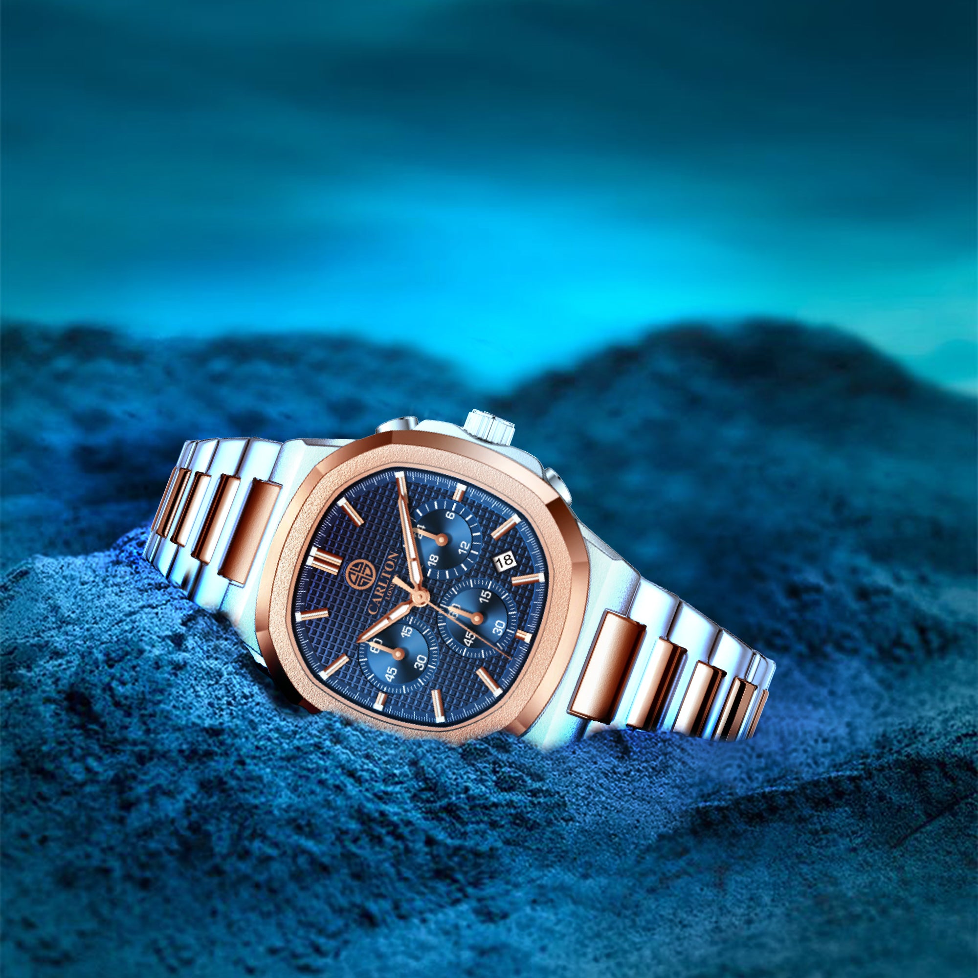 Parker: Men's Dual Tone - Blue Dial Analog Watch - CLSDTBLUM
