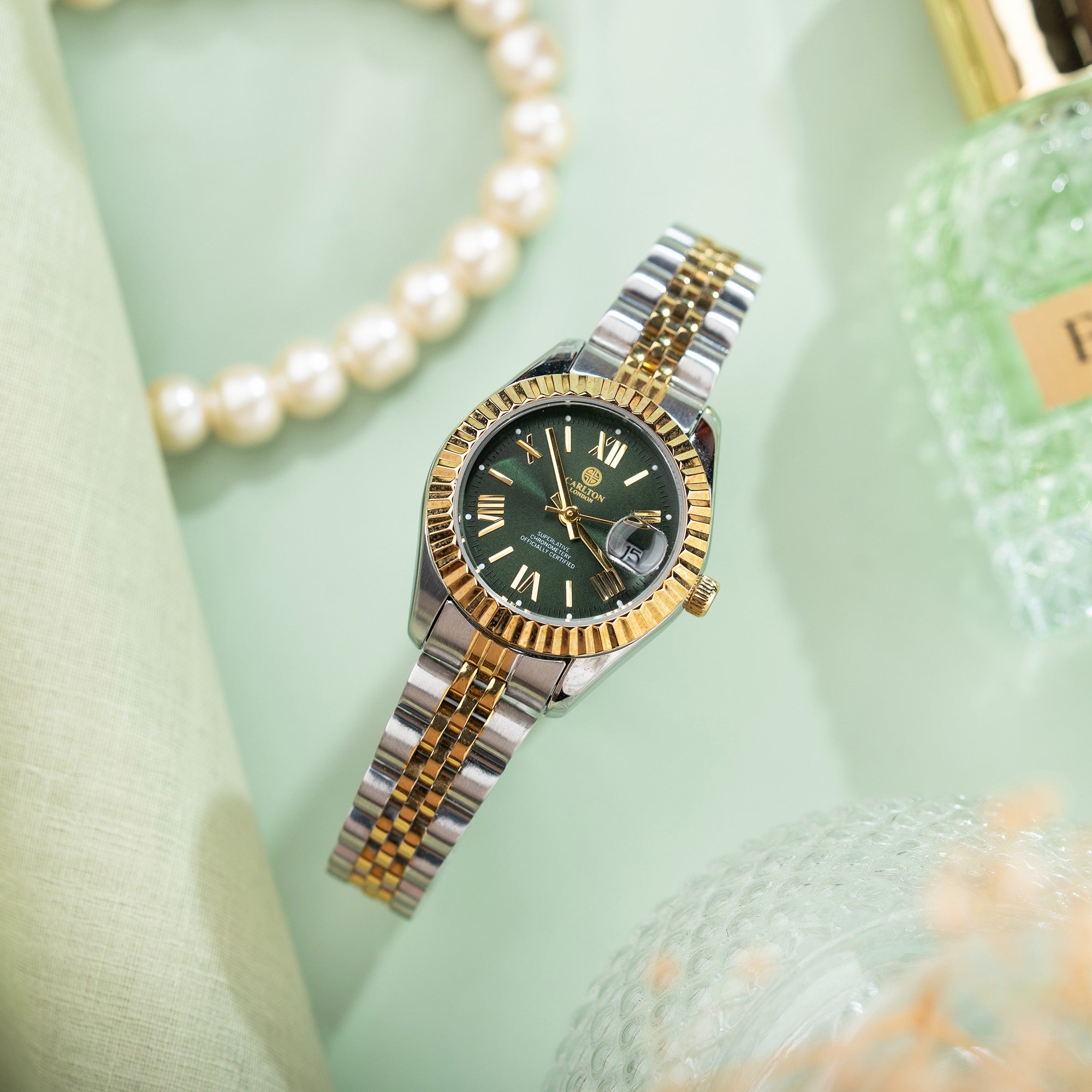 Harper: Mini Green Stainless Steel Women Analog Watch - CLRLW-006