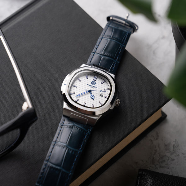 Carlton London Men Jordan White/Blue Analog Watch - CLJOR-005