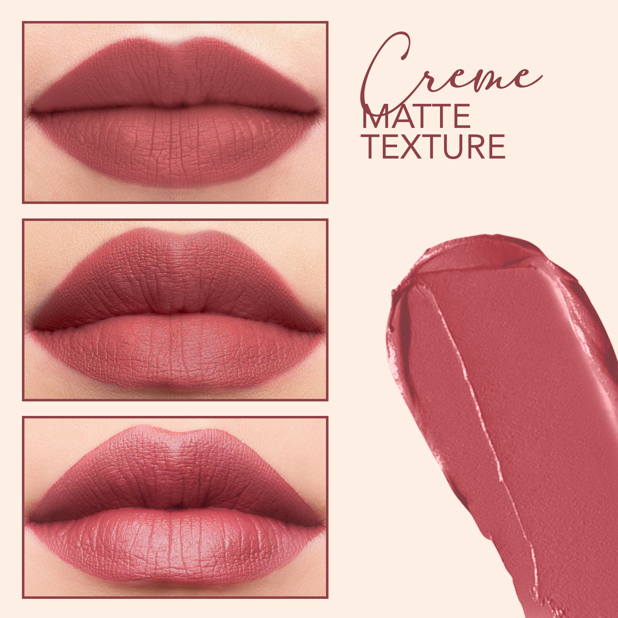 Creamy Matte Stardust Bullet Long Stay Amber Mauve Lipstick