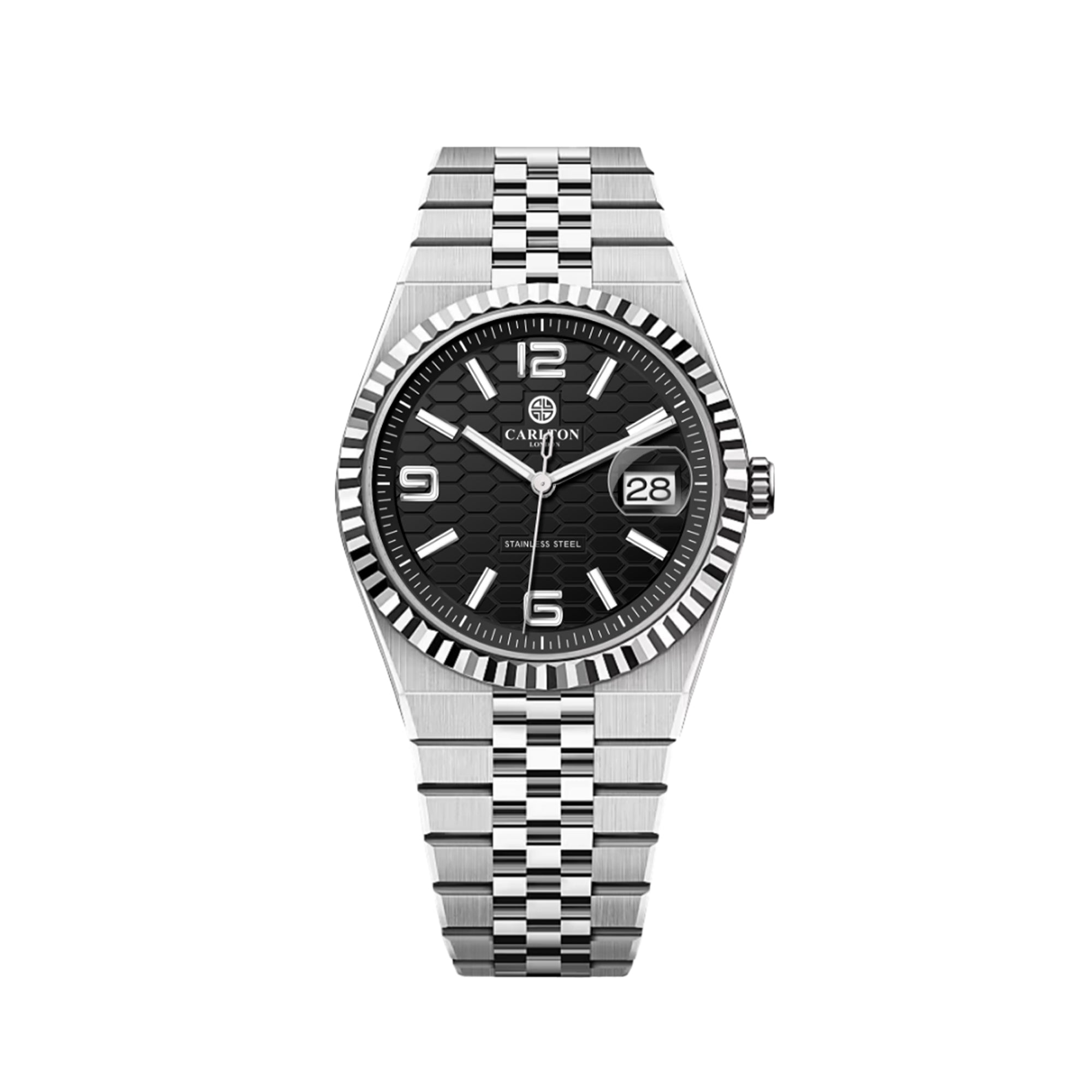 Carlton London Men Rover Black/Silver Analog Watch CL-ROVER-BLK