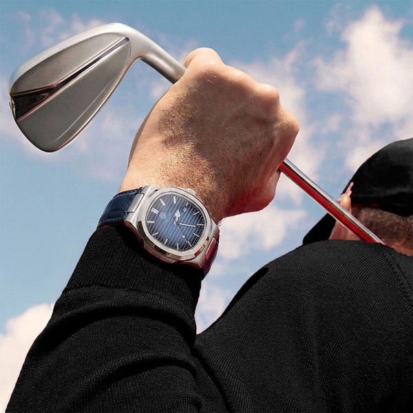 Jordan: Men Blue Leather Analog Watch