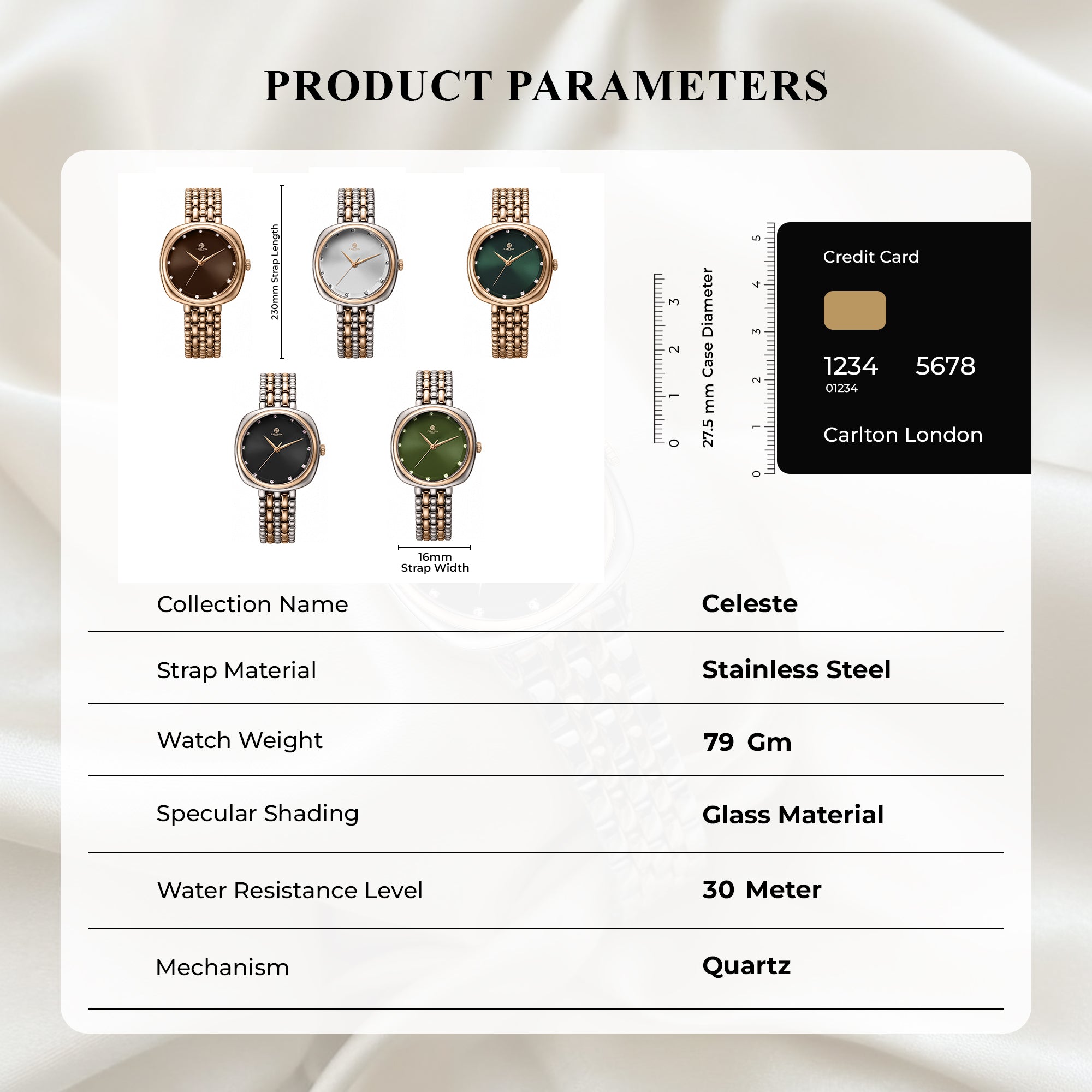 Carlton London Women Celeste Dark Brown Analog Watch - CLW-CT-66