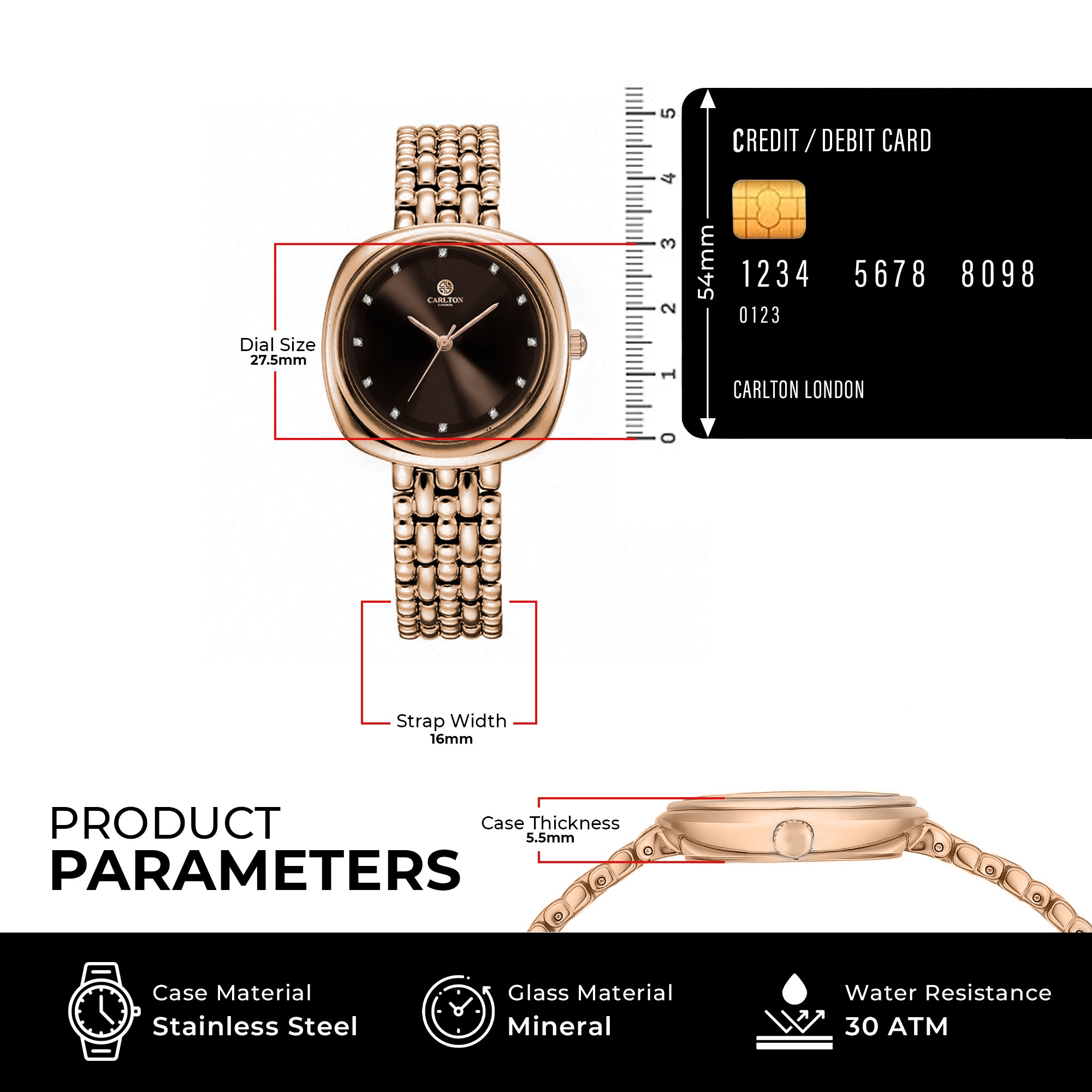 Carlton London Women Celeste Brown Analog Watch - CLW-CT-33