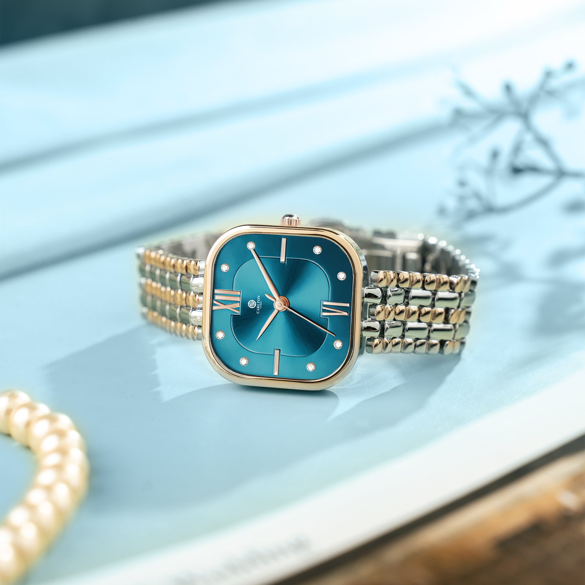 Chelsea: Women Turquoise Dial Stainless Steel  Watch