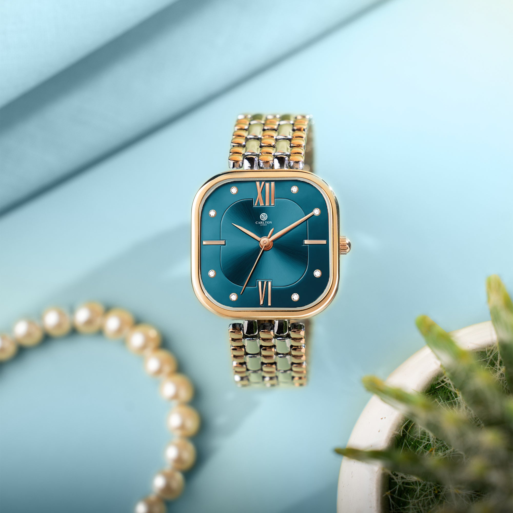 Chelsea: Women Turquoise Dial Stainless Steel  Watch
