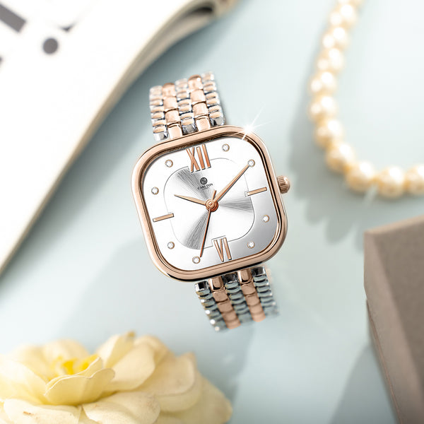 Chelsea: Women White Dial Stainless Steel Watch