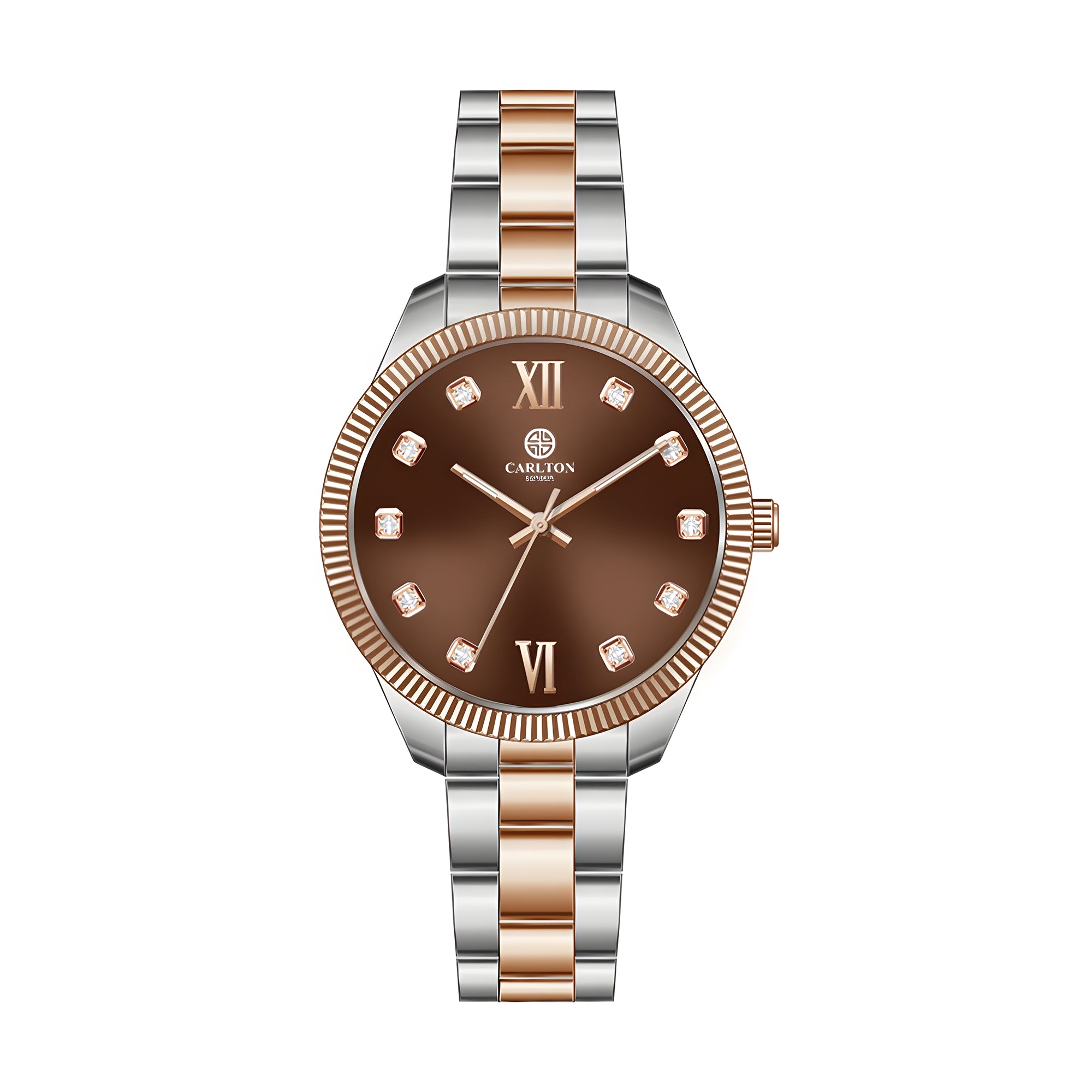 Women Gold/Brown Stainless Steel Analog Watch