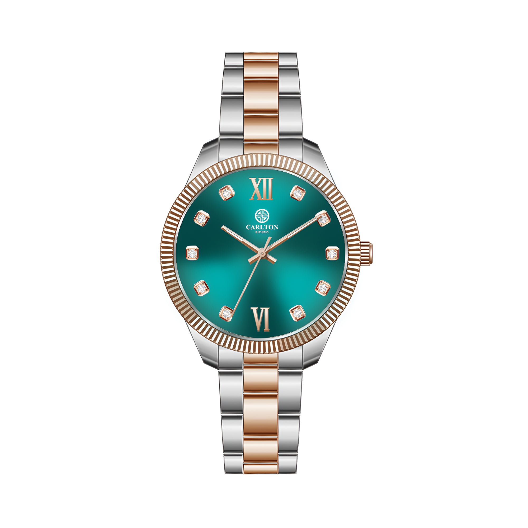 Women Gold / Green Stainless Steel Analog Watch