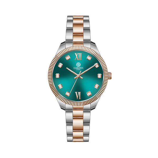 Women Gold / Green Stainless Steel Harper Analog Watch - CLBRTDGRN