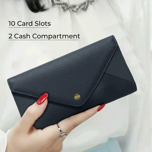 Carlton London Color blocked Textured Two Fold Wallet - Blue