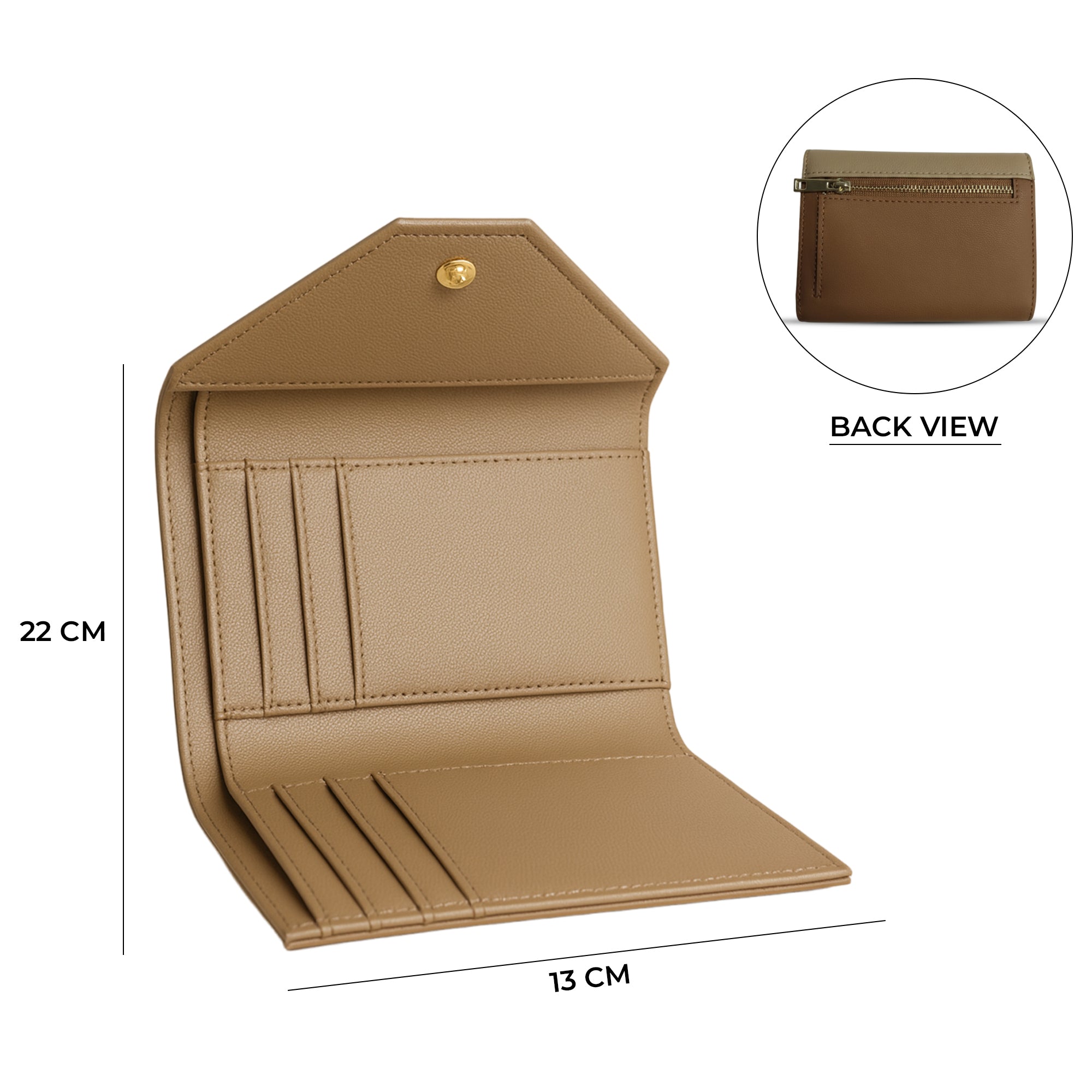 Carlton London Tan Colorblocked Two Fold Wallet - CLHB-31