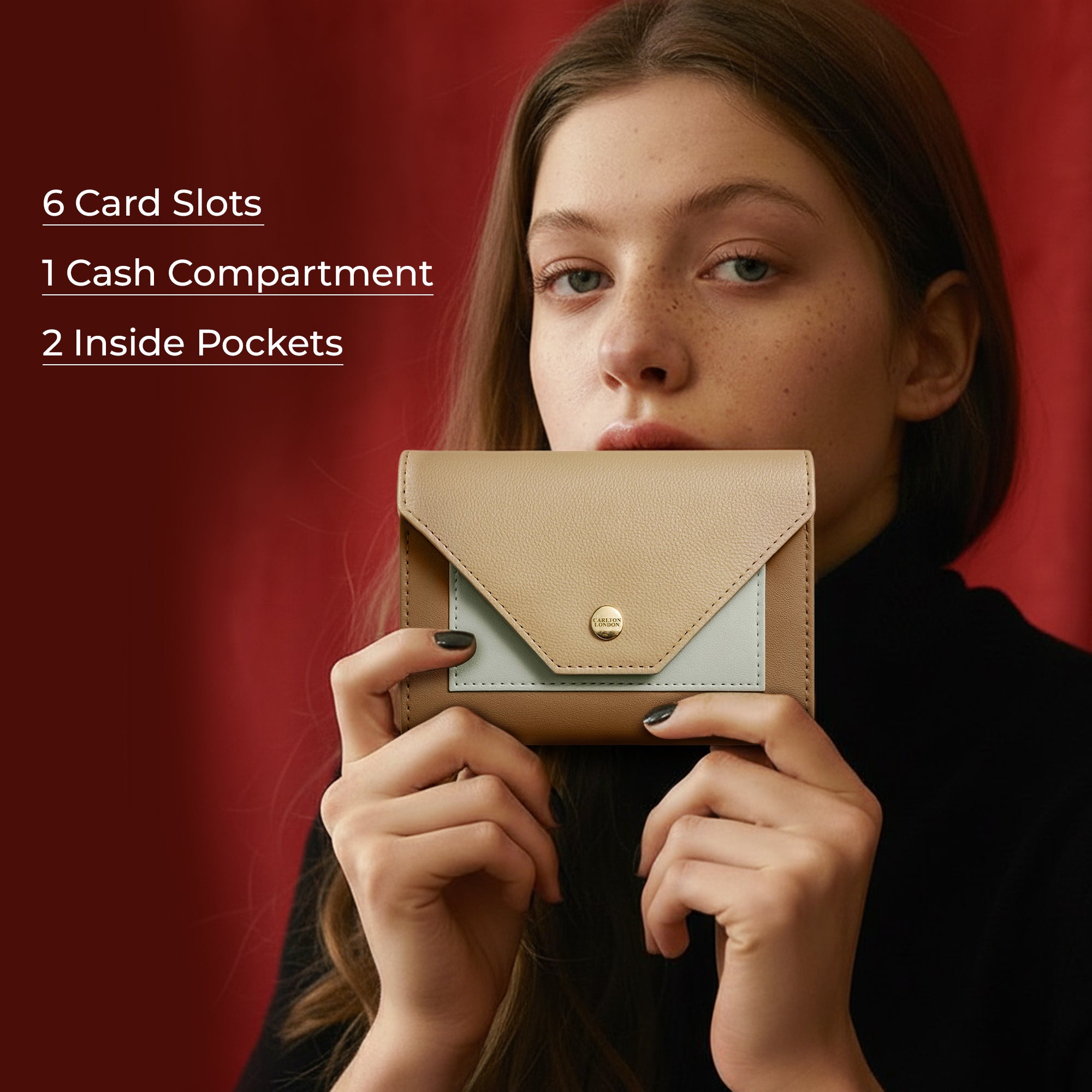 Carlton London Tan Colorblocked Two Fold Wallet - CLHB-31