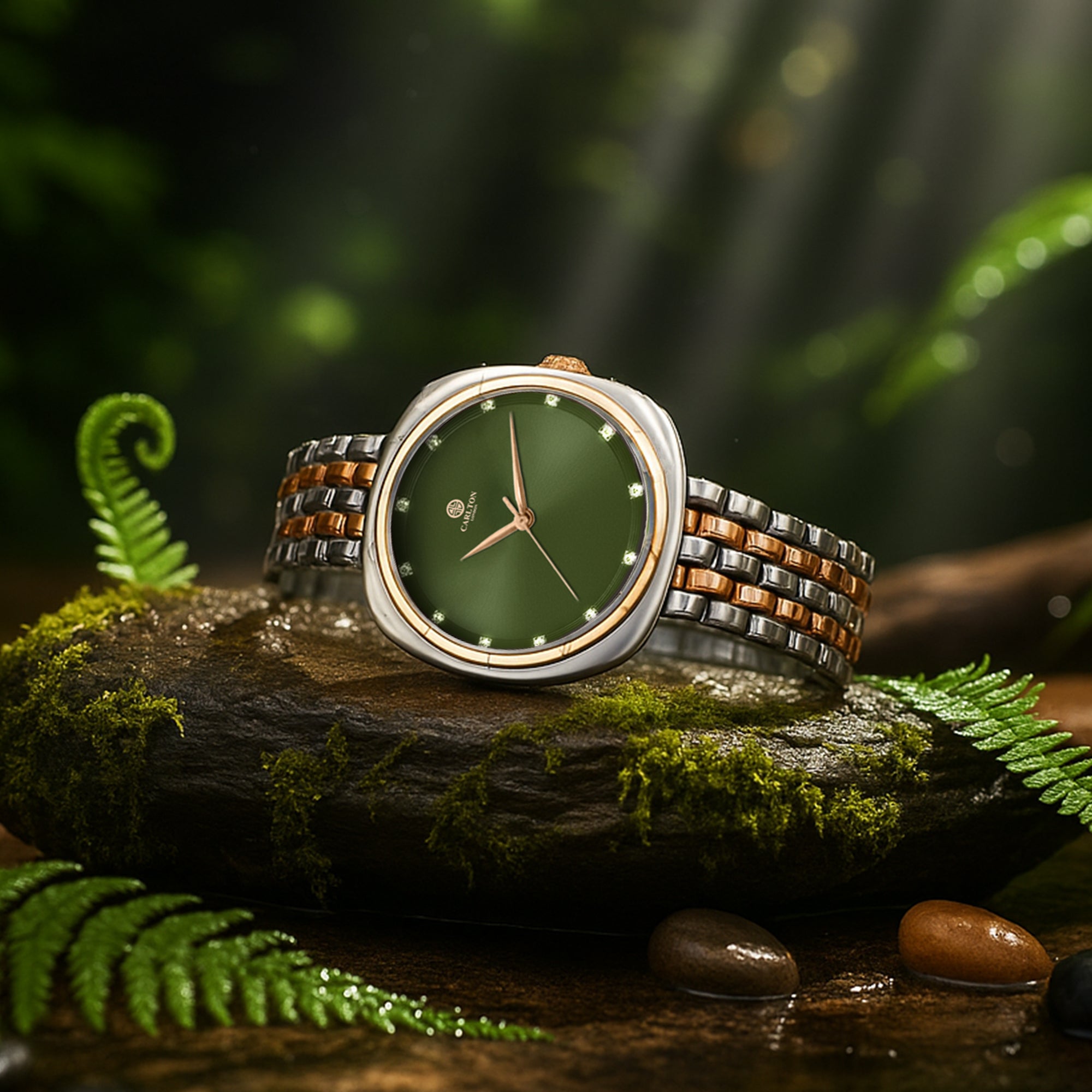 Carlton London Women Celeste Olive Green Analog Watch - CLW-CT-11