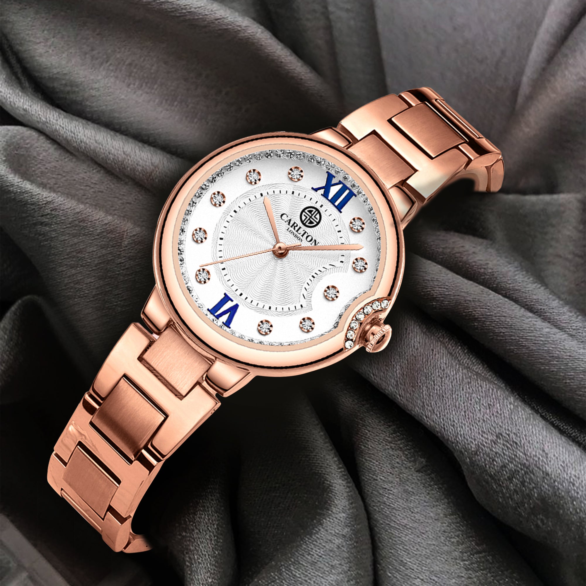 Charlotte : White/ Rose Gold Stainless Steel Women Analog Watch - CLWDRGS-004