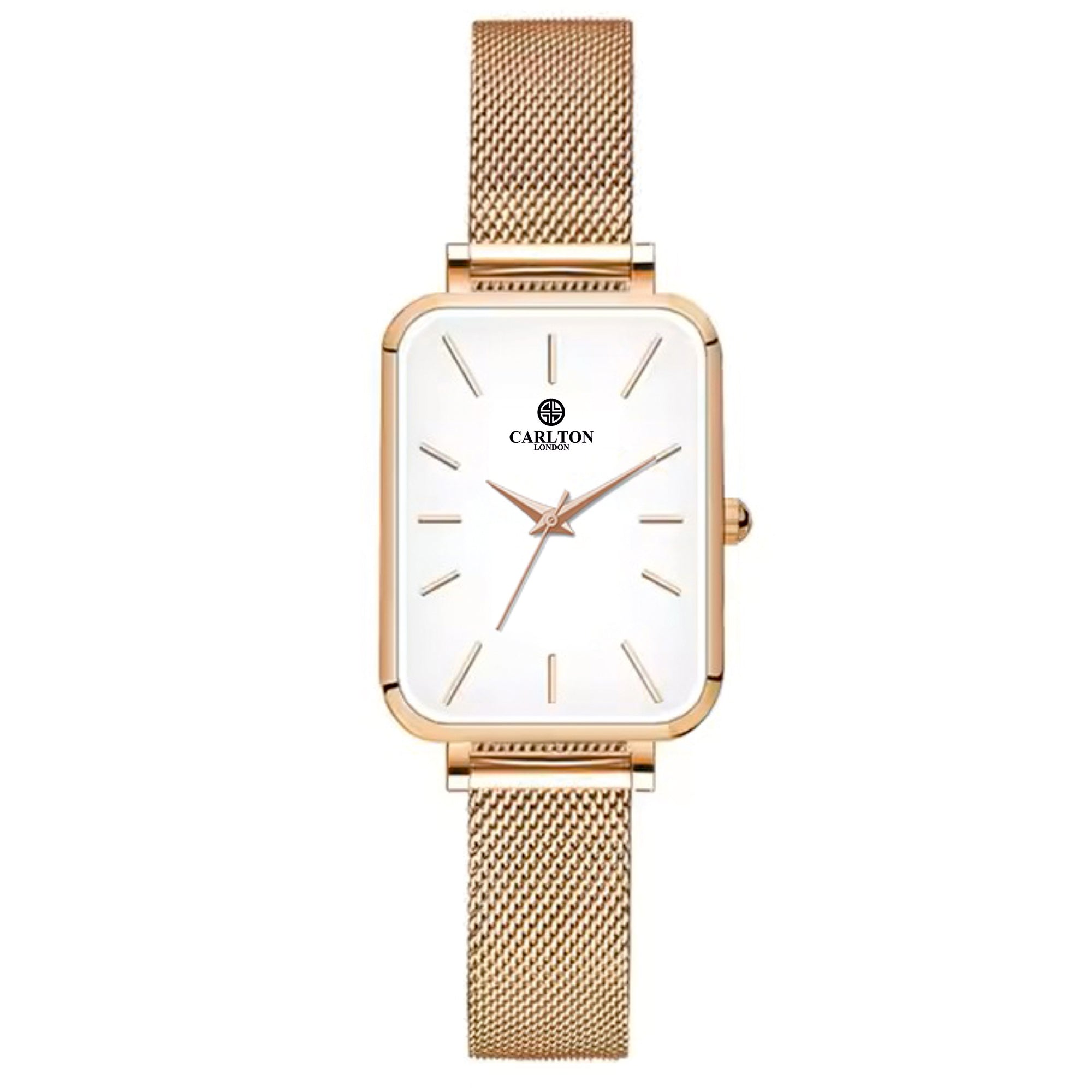 Carlton London Diana Women White/Rose Gold Analog Watch