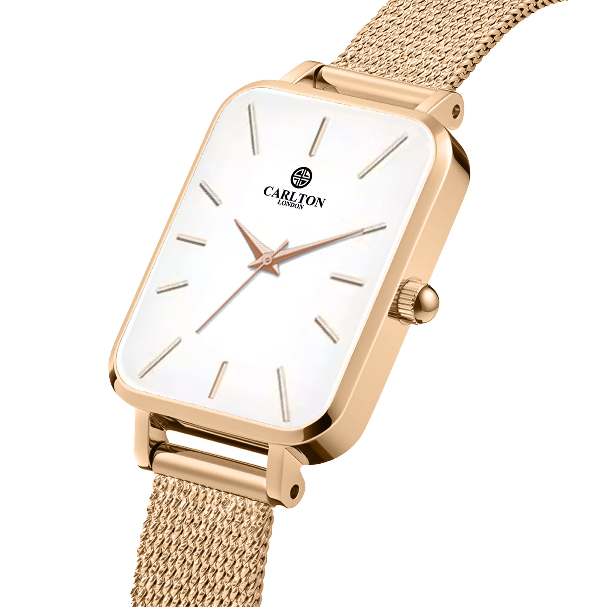 Carlton London Diana Women White/Rose Gold Analog Watch