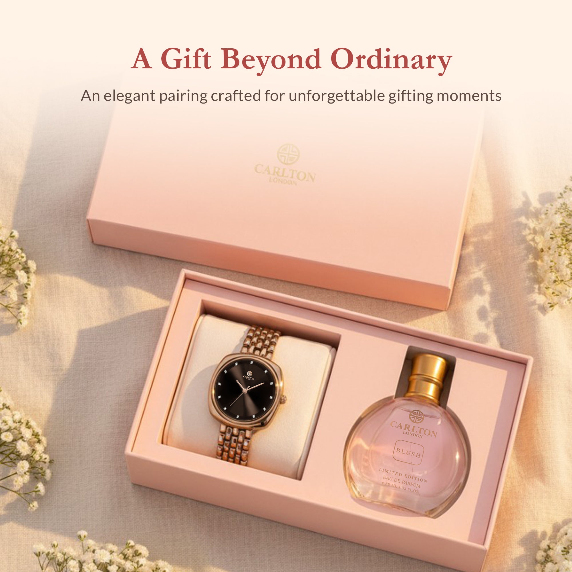 Women Gift Set 2 - Celeste Brown Watch and Blush Perfume 30ML - CLPLG124