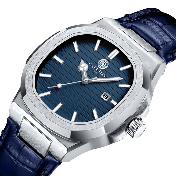 Jordan: Men Blue Leather Analog Watch