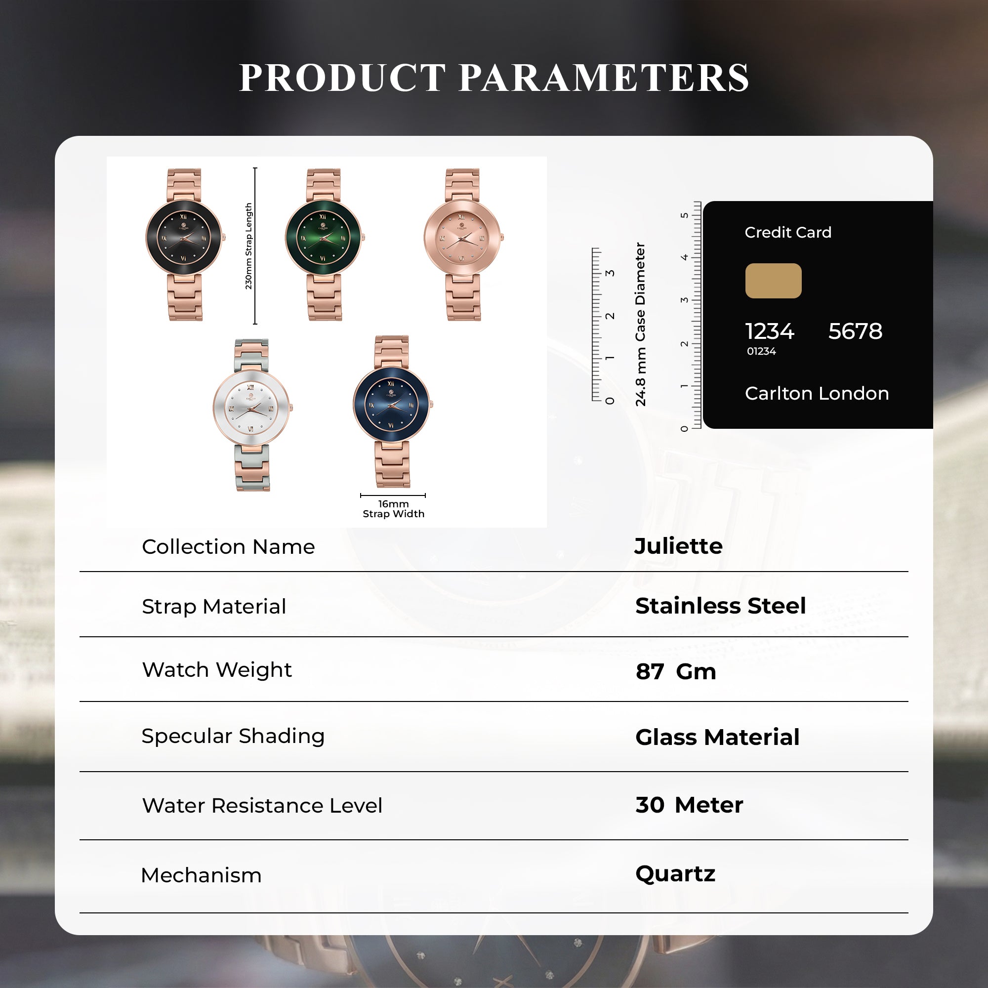 Carlton London Women Juliette Rose Gold Analog Watch - CLW-JT-RSG