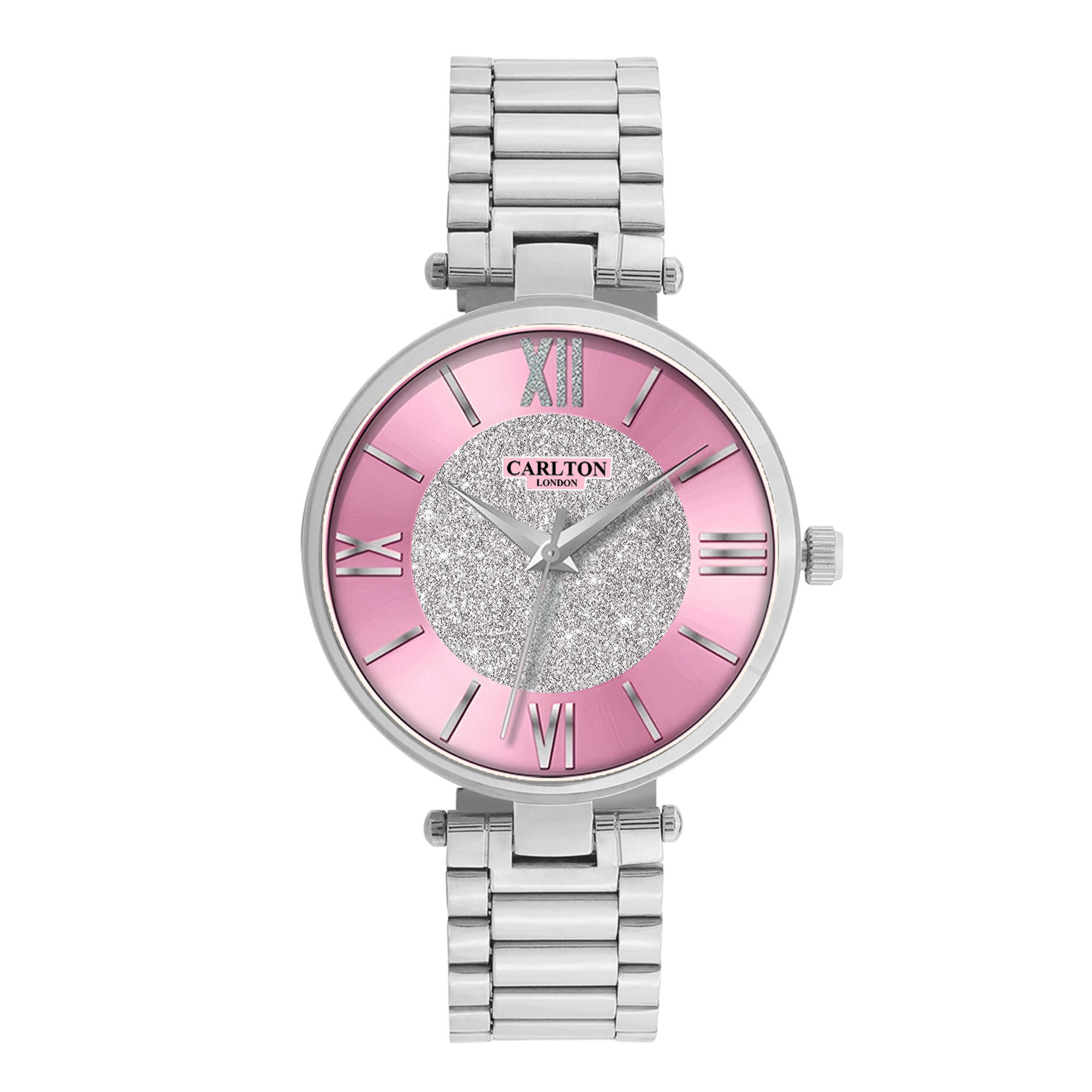 Women Silver/Pink Stainless Steel Analog Watch