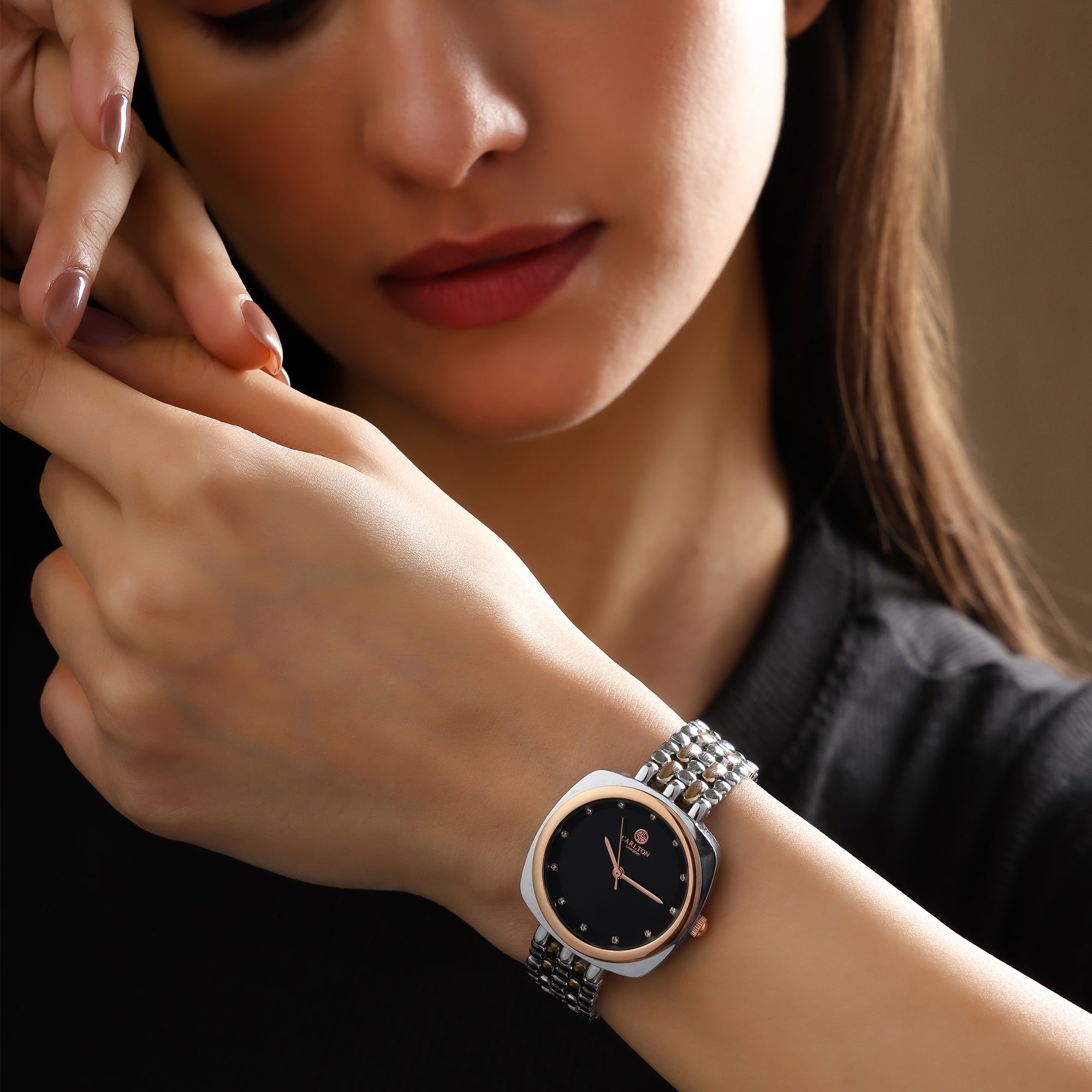 Carlton London Women Celeste Black Analog Watch - CLW-CT-22