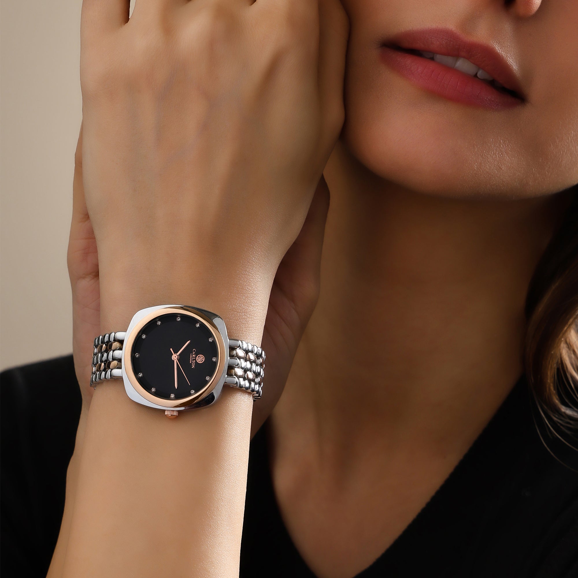 Carlton London Women Celeste Black Analog Watch - CLW-CT-22