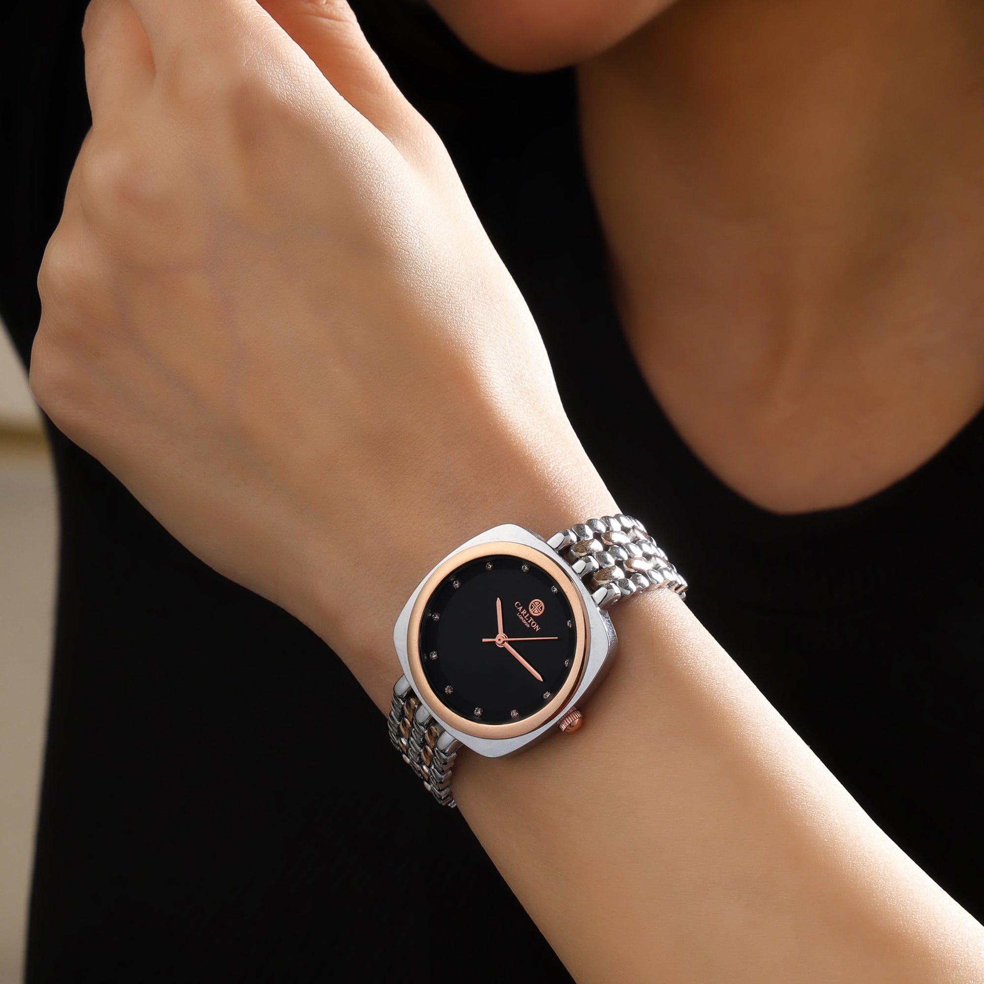 Carlton London Women Celeste Black Analog Watch - CLW-CT-22