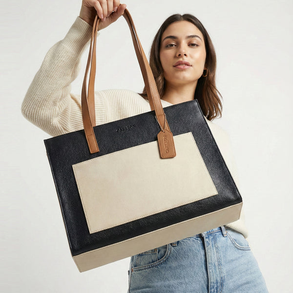 Carlton London Selene Structured Blue Tote Bag - CLHB-12