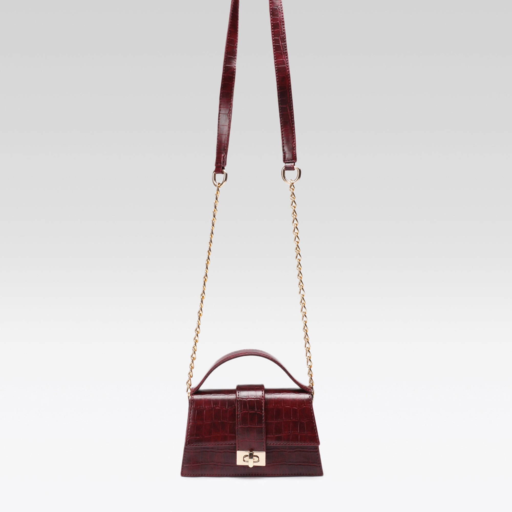 Carlton London Croc Textured Cherry Sling Bag - CLHB-05