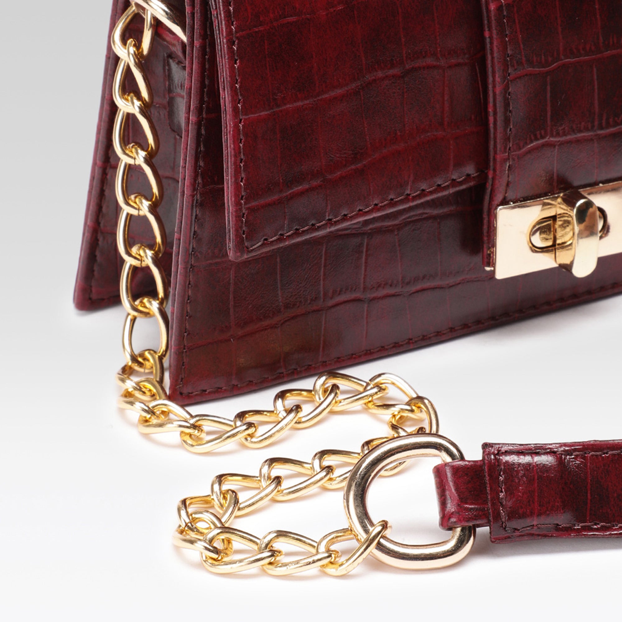 Carlton London Croc Textured Cherry Sling Bag - CLHB-05