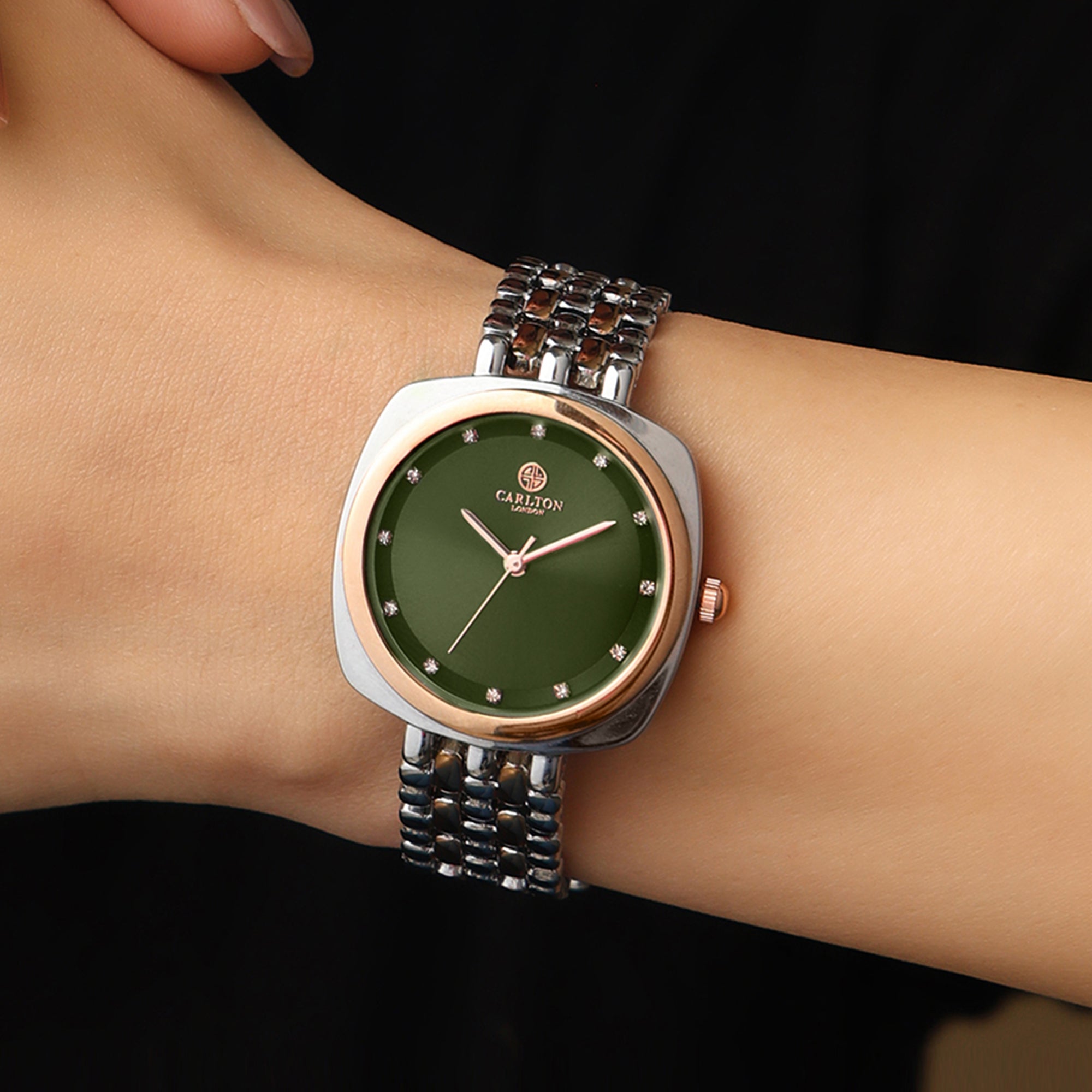 Carlton London Women Celeste Olive Green Analog Watch - CLW-CT-11