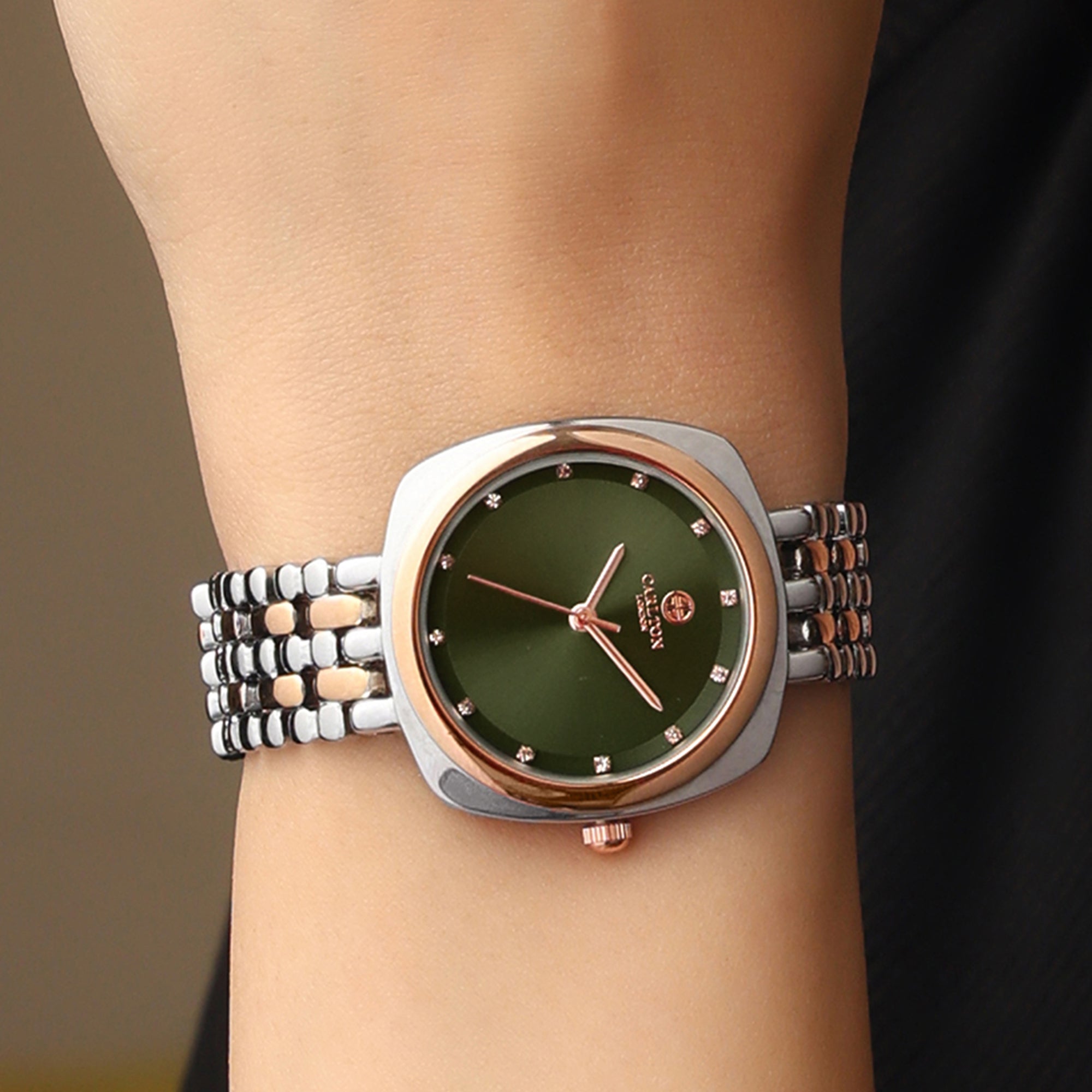 Carlton London Women Celeste Olive Green Analog Watch - CLW-CT-11