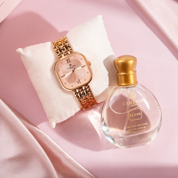 Women Gift Set 2| Chelsea Pink Watch + Blush Perfume - CLPLG102