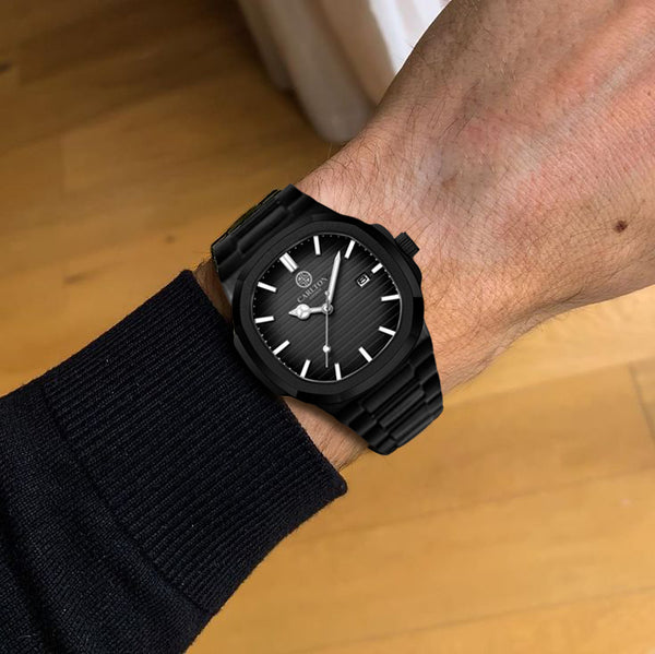 Arthur: Men's Black Stainless Steel Analog Watch - CLSBLKNM