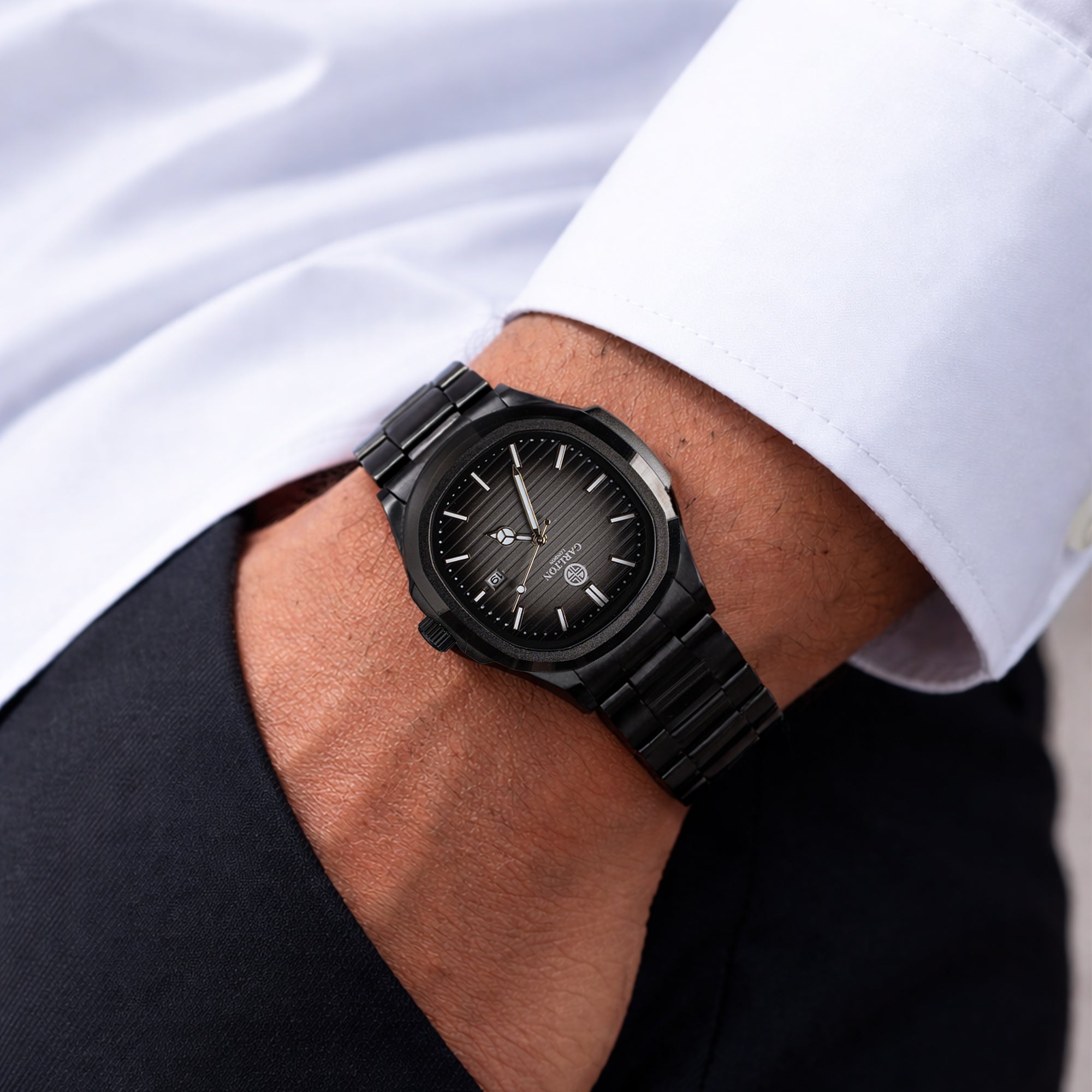 Arthur: Men's Black Stainless Steel Analog Watch - CLSBLKNM