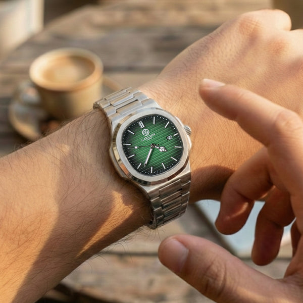 Arthur: Men's Green/Silver Stainless Steel Analog Watch - CLSGRNNM