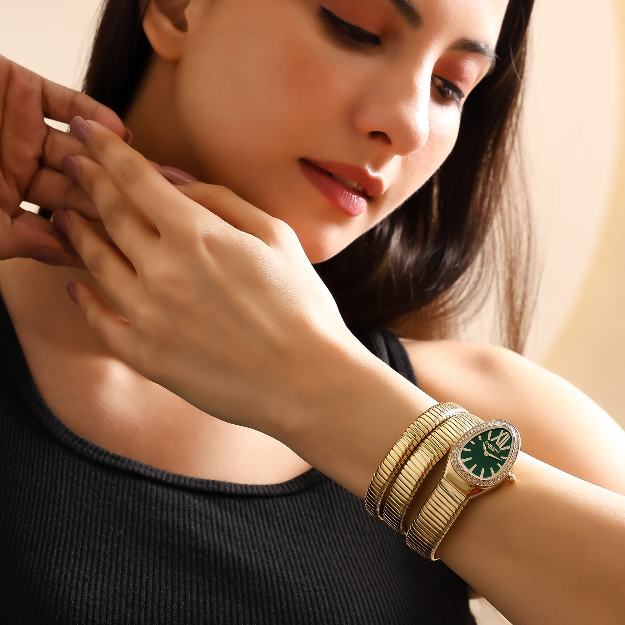 Charmer Women Green/Gold Dial Watch - CLW-SNK-A3GN