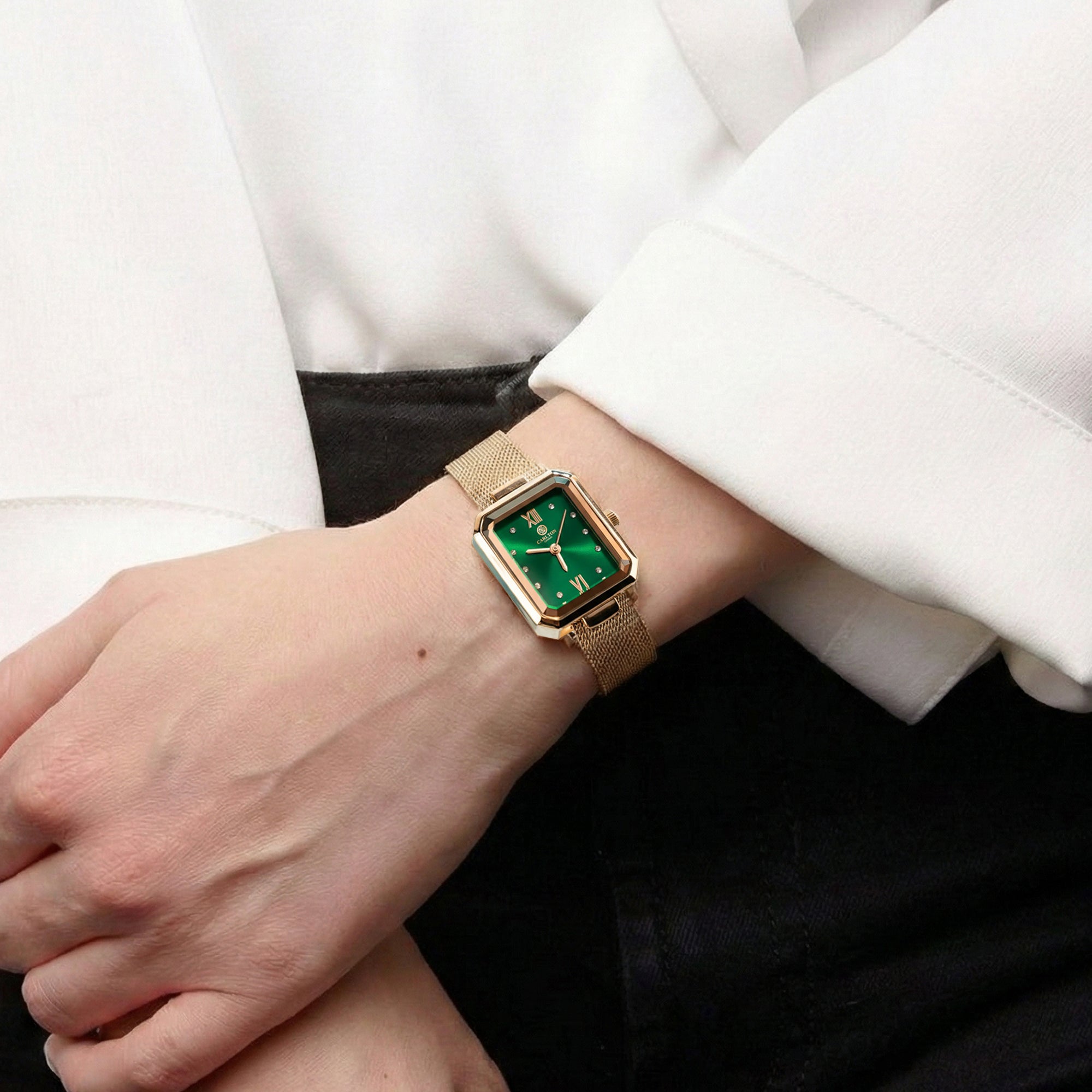 Brixton: Women Green/Rose Gold Strap Analog Watch - CLRGMGRN