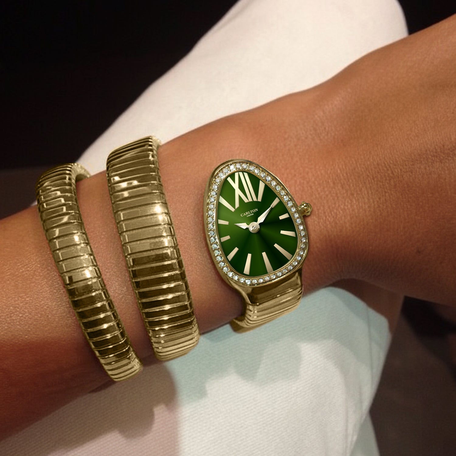 Charmer Women Green/Gold Dial Watch - CLW-SNK-A3GN